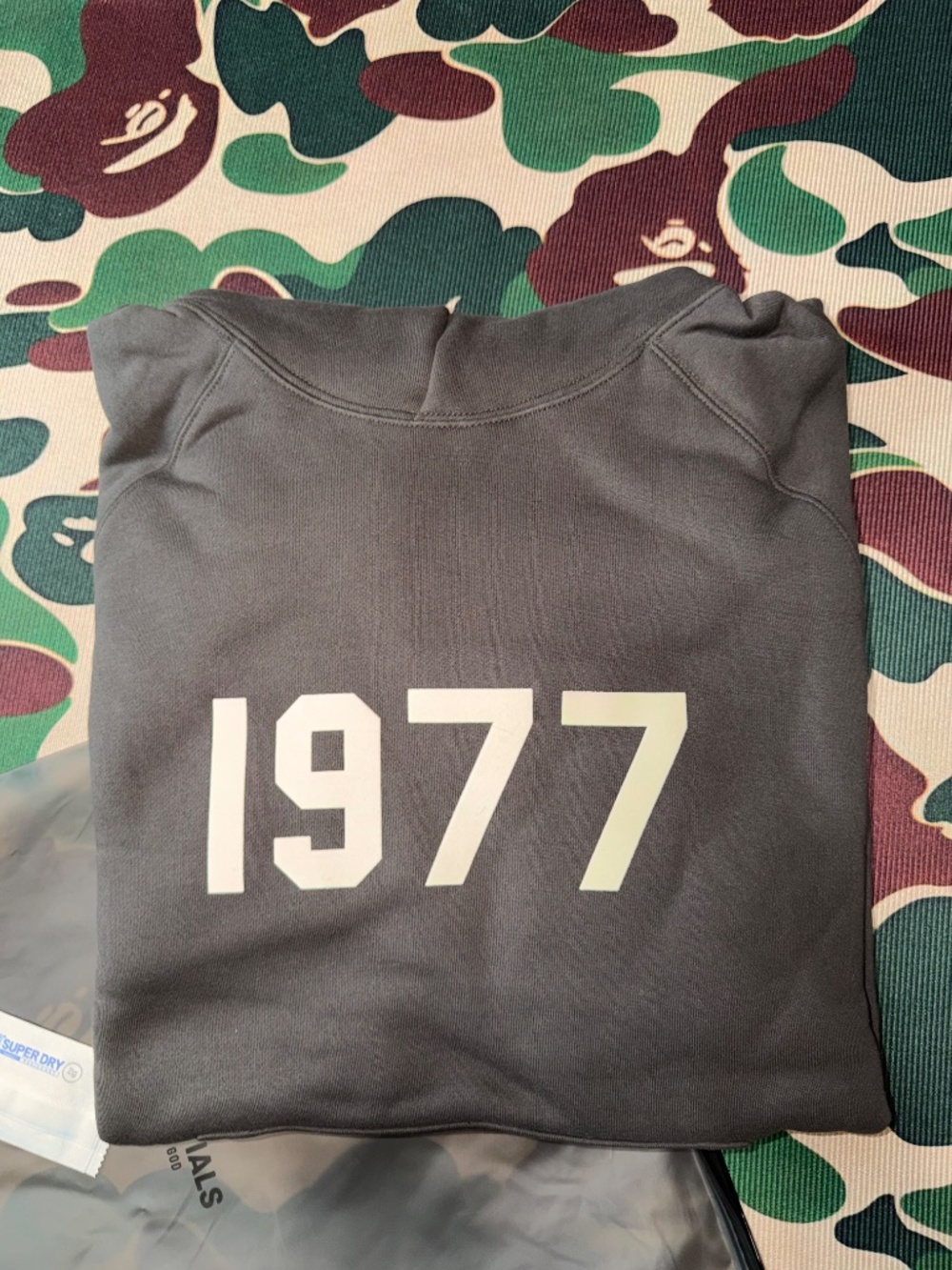 Fear of God Essentials 1977 "Iron" Hoodie. Brand New. SS22 Heavyweight Small